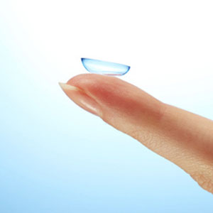 contact lense being held in finger